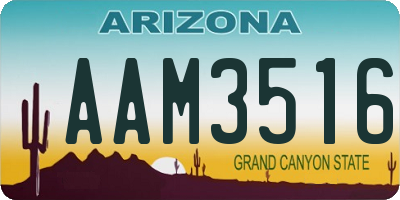 AZ license plate AAM3516