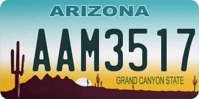 AZ license plate AAM3517