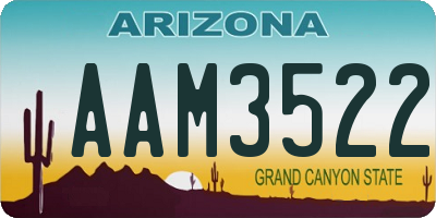 AZ license plate AAM3522