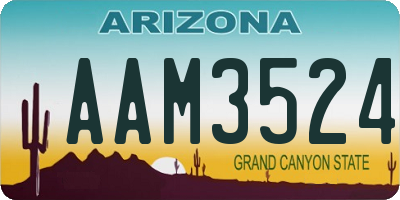 AZ license plate AAM3524