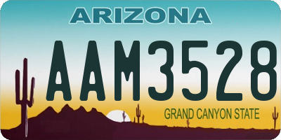 AZ license plate AAM3528