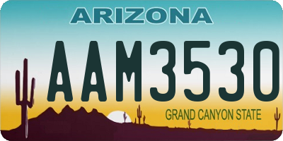 AZ license plate AAM3530