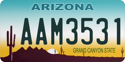 AZ license plate AAM3531