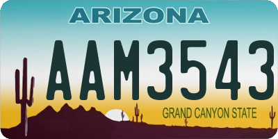 AZ license plate AAM3543