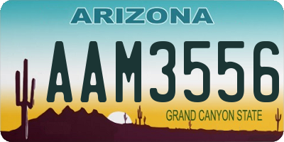 AZ license plate AAM3556