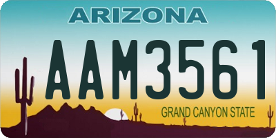 AZ license plate AAM3561