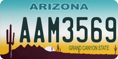 AZ license plate AAM3569