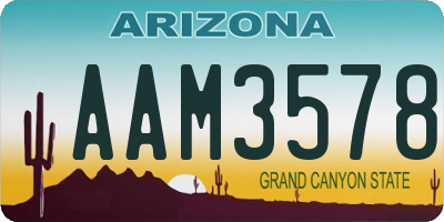 AZ license plate AAM3578