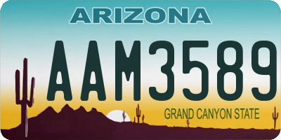 AZ license plate AAM3589