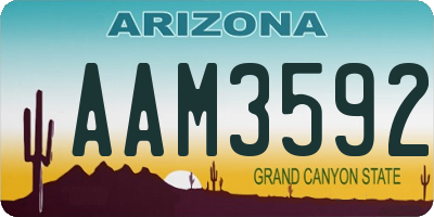 AZ license plate AAM3592