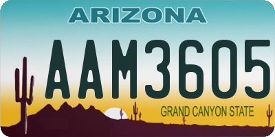 AZ license plate AAM3605