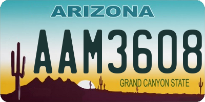 AZ license plate AAM3608