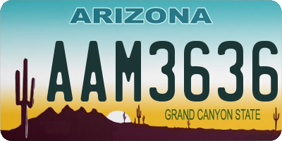 AZ license plate AAM3636