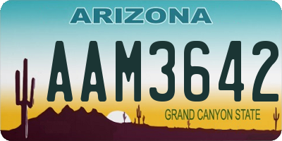 AZ license plate AAM3642