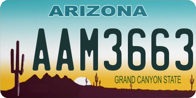 AZ license plate AAM3663
