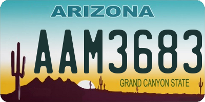 AZ license plate AAM3683