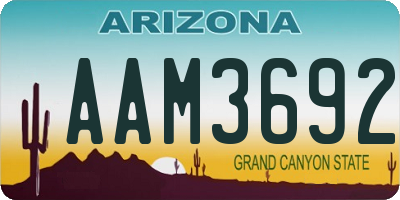 AZ license plate AAM3692