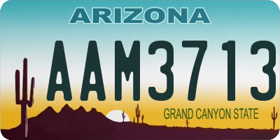 AZ license plate AAM3713