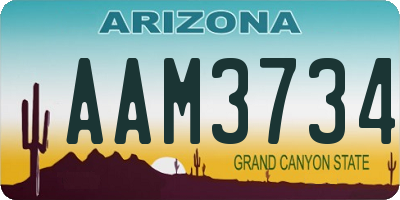 AZ license plate AAM3734