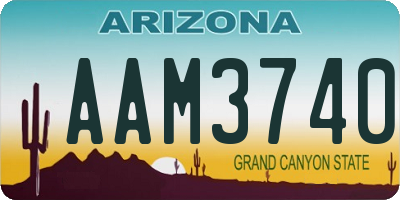 AZ license plate AAM3740