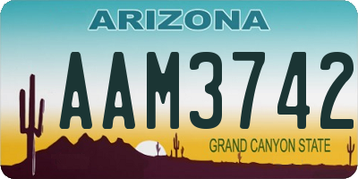 AZ license plate AAM3742