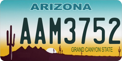 AZ license plate AAM3752