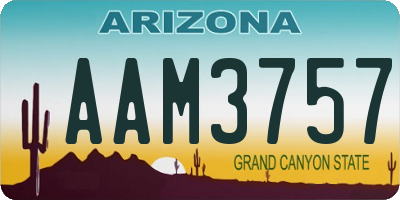 AZ license plate AAM3757