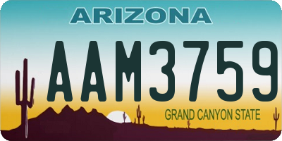AZ license plate AAM3759