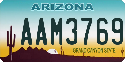 AZ license plate AAM3769