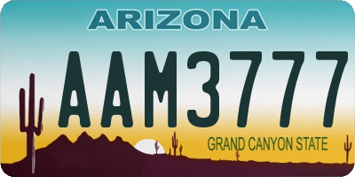 AZ license plate AAM3777