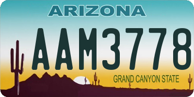 AZ license plate AAM3778