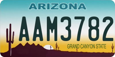 AZ license plate AAM3782