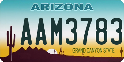 AZ license plate AAM3783