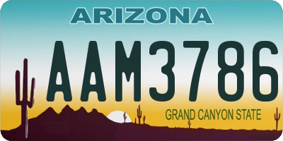 AZ license plate AAM3786