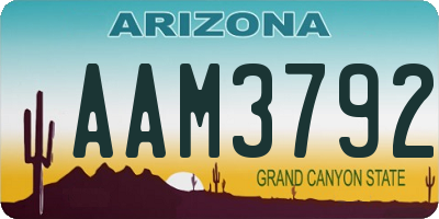 AZ license plate AAM3792
