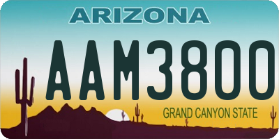 AZ license plate AAM3800