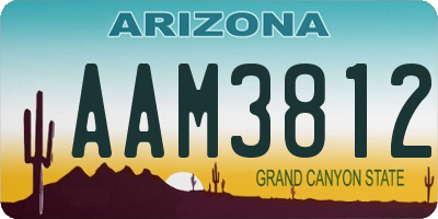 AZ license plate AAM3812