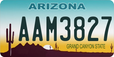 AZ license plate AAM3827