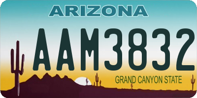AZ license plate AAM3832