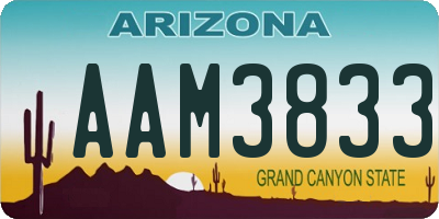 AZ license plate AAM3833
