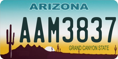 AZ license plate AAM3837