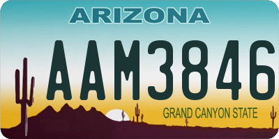 AZ license plate AAM3846
