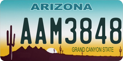 AZ license plate AAM3848