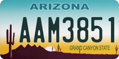 AZ license plate AAM3851
