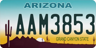 AZ license plate AAM3853