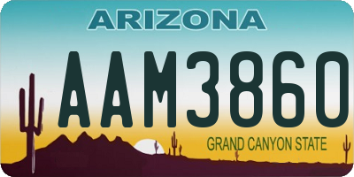 AZ license plate AAM3860