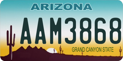 AZ license plate AAM3868