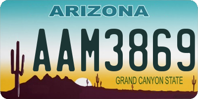AZ license plate AAM3869
