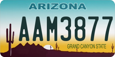 AZ license plate AAM3877
