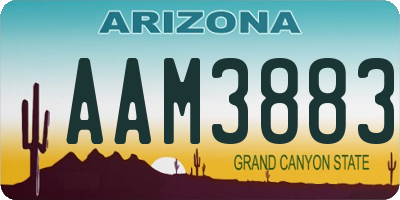 AZ license plate AAM3883